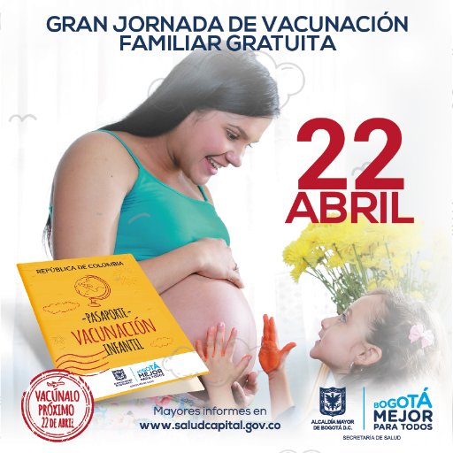 Este sábado 22 de abril, Gran Jornada de Vacunación Familiar Gratuita en Bogotá