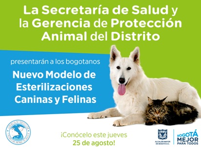 El Nuevo Modelo de Esterilizaciones caninas y felinas  ya es una realidad para Bogotá