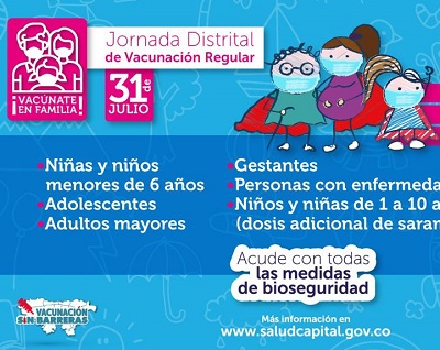 Bogotá se une a Semana de vacunación regular en las Américas