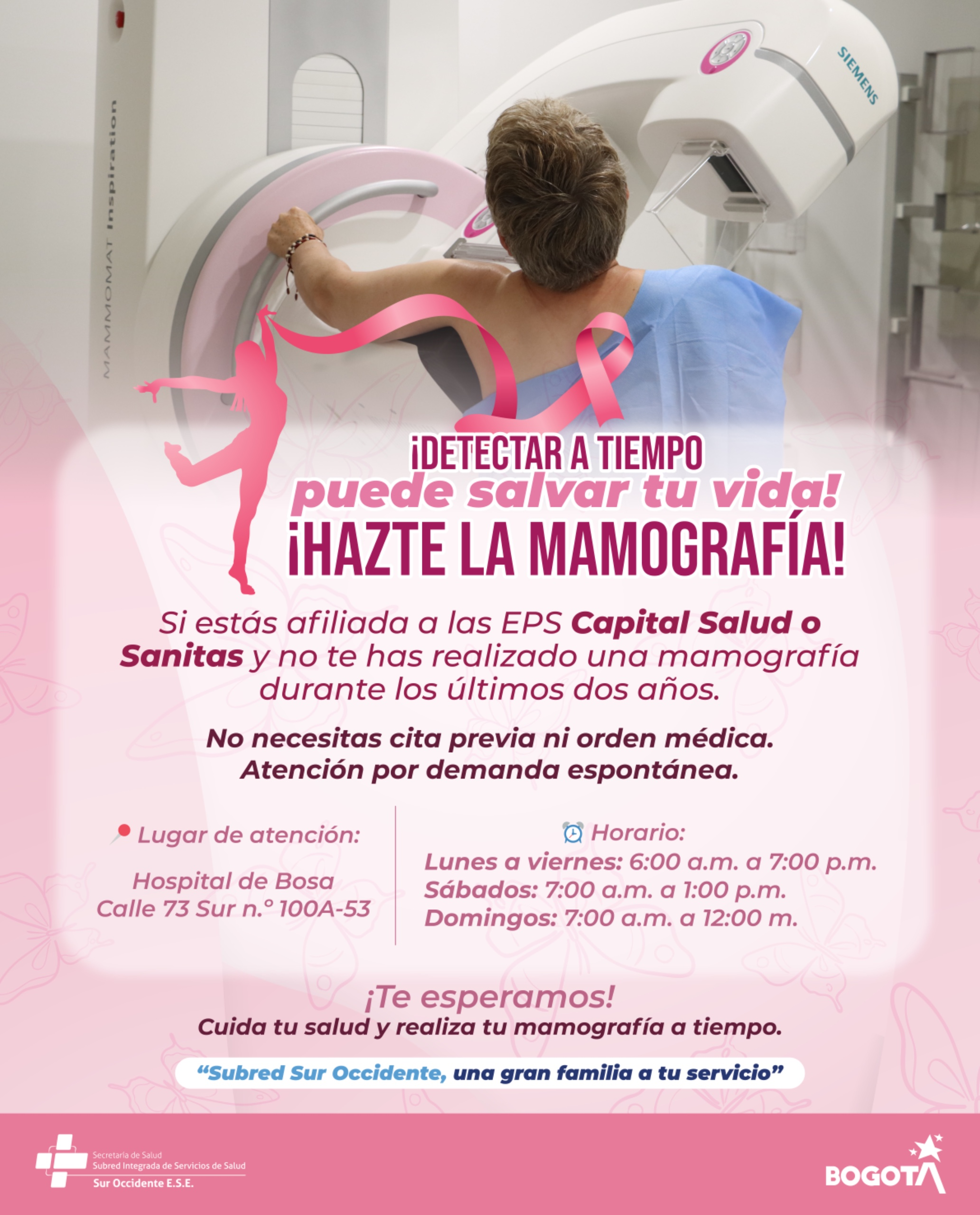 Subred Sur Occidente facilita acceso a exámenes para la detección temprana del cáncer en mujeres