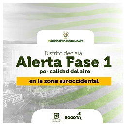 Secretaría de Salud emite recomendaciones por declaratoria de Alerta Fase 1 por contaminación atmosférica en el suroccidente de la ciudad