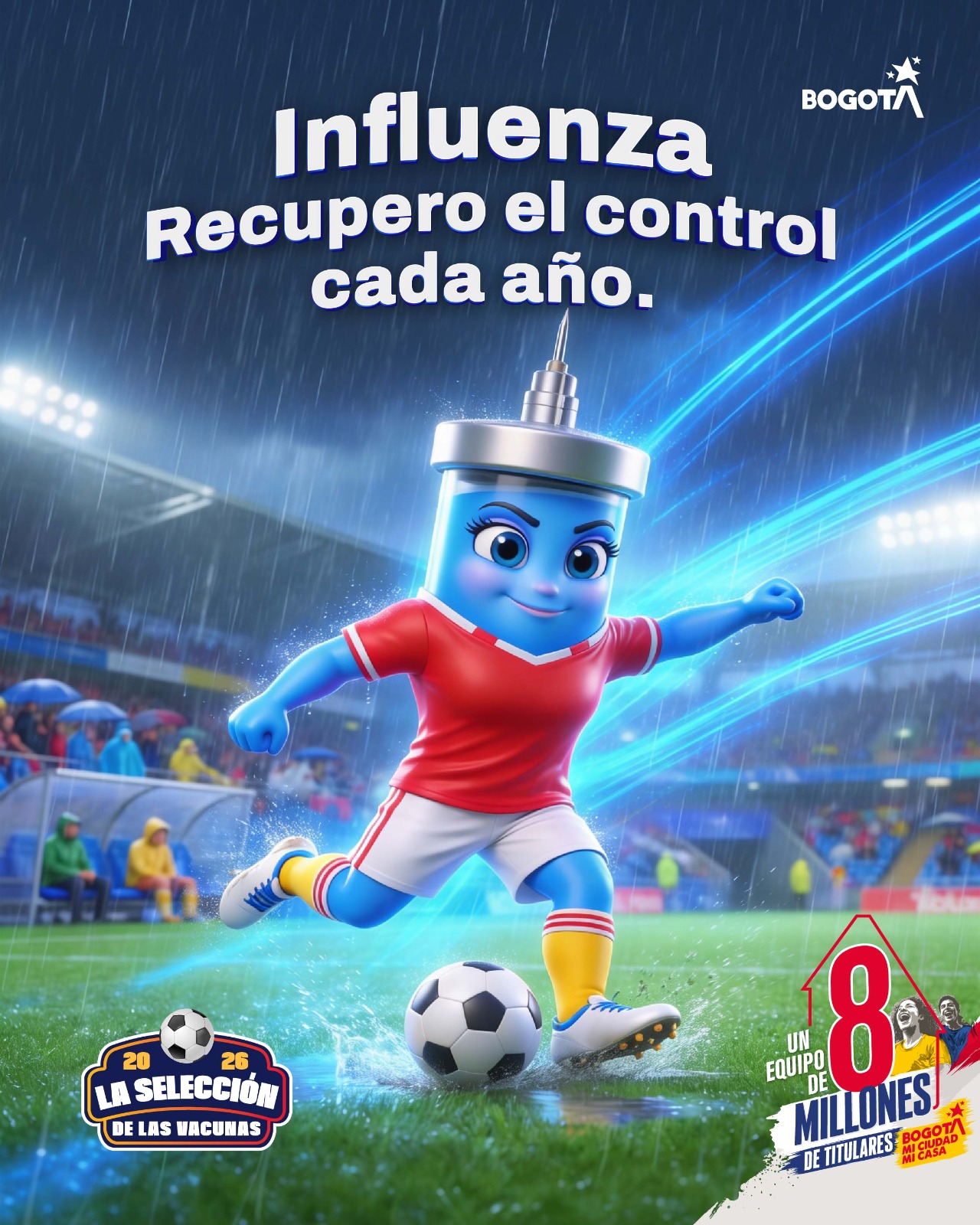 Bogotá convoca a la ciudadanía a vacunarse contra la influenza para jugar el partido más importante: proteger la vida​​
