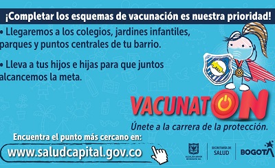 Gran ‘Vacunatón’ en Bogotá, para niños y niñas
