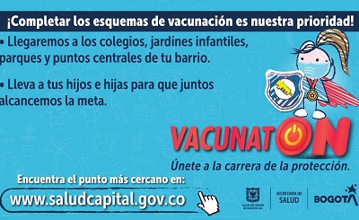 Gran ‘Vacunatón’ en Bogotá, para niños y niñas